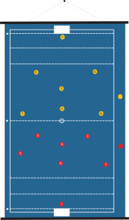 74 x 100 cm - Oprolbaar magnetisch coachbord waterpolo